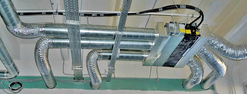 Прокладка воздуховодов системы вентиляции
